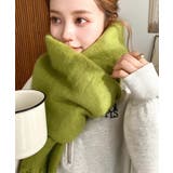 ライトグリーン | 34色展開ボリュームフリンジマフラー | moment+