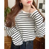 綿100％無地＆ボーダー.オーバーサイズロングスリーブTシャツ | moment+ | 詳細画像43 