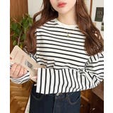 綿100％無地＆ボーダー.オーバーサイズロングスリーブTシャツ | moment+ | 詳細画像44 