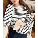 綿100％無地＆ボーダー.オーバーサイズロングスリーブTシャツ | moment+ | 詳細画像45 