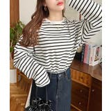 綿100％無地＆ボーダー.オーバーサイズロングスリーブTシャツ | moment+ | 詳細画像46 