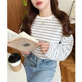 綿100％無地＆ボーダー.オーバーサイズロングスリーブTシャツ | moment+ | 詳細画像52 