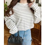 綿100％無地＆ボーダー.オーバーサイズロングスリーブTシャツ | moment+ | 詳細画像54 