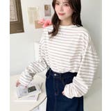 綿100％無地＆ボーダー.オーバーサイズロングスリーブTシャツ | moment+ | 詳細画像61 