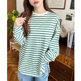 綿100％無地＆ボーダー.オーバーサイズロングスリーブTシャツ | moment+ | 詳細画像63 