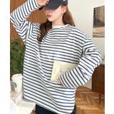 綿100％無地＆ボーダー.オーバーサイズロングスリーブTシャツ | moment+ | 詳細画像75 