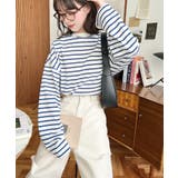 綿100％無地＆ボーダー.オーバーサイズロングスリーブTシャツ | moment+ | 詳細画像79 