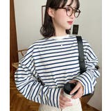 綿100％無地＆ボーダー.オーバーサイズロングスリーブTシャツ | moment+ | 詳細画像80 