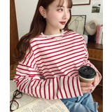 綿100％無地＆ボーダー.オーバーサイズロングスリーブTシャツ | moment+ | 詳細画像86 
