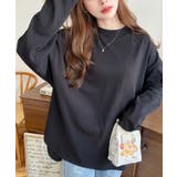 ブラック | 綿100％無地＆ボーダー.オーバーサイズロングスリーブTシャツ | moment+