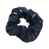 ネイビー | パイピングボーダーシュシュ | monamona