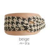 ベージュ | 千鳥柄ヘアバンド | monamona