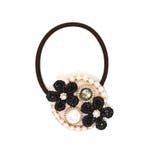 ブラック | 刺しゅう花ポニー パール | monamona