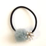 グレー | パール＆ファーヘアポニー | monamona