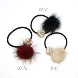 パールビジュー＆ファーヘアポニー | monamona | 詳細画像2 