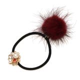 ワインレッド | パールビジュー＆ファーヘアポニー | monamona