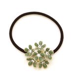 グリーン | ヘアゴム 花モチーフ ヘアポニー | monamona