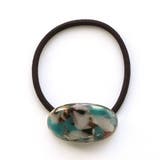 ブルー | ヘアゴム オーバルタイプ マーブル柄 | monamona