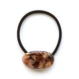 ブラウン | ヘアゴム オーバルタイプ マーブル柄 | monamona