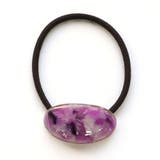 パープル | ヘアゴム オーバルタイプ マーブル柄 | monamona