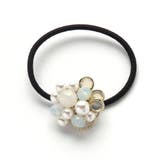 ホワイト | パール＆ビジューポニー | monamona