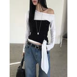 レイヤードデザイントップス 韓国ファッション | mood in seoul | 詳細画像4 