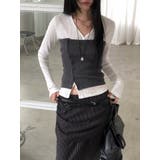 レイヤードデザイントップス 韓国ファッション | mood in seoul | 詳細画像1 