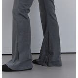 ボタン付きフレアリブパンツ 韓国ファッション | mood in seoul | 詳細画像2 