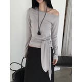 ウエストラップデザインTシャツ 韓国ファッション | mood in seoul | 詳細画像1 