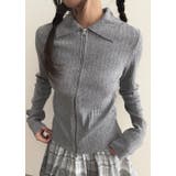 ダブルジップリブカーディガン 韓国ファッション | mood in seoul | 詳細画像1 