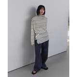 ボタンディテールロングボーダーTシャツ 韓国ファッション | mood in seoul | 詳細画像2 