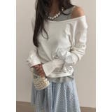 レイヤードギャザーボートネックTシャツ 韓国ファッション | mood in seoul | 詳細画像2 