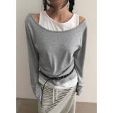 レイヤードギャザーボートネックTシャツ 韓国ファッション | mood in seoul | 詳細画像3 