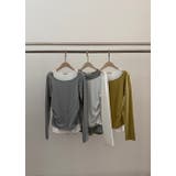 レイヤードギャザーボートネックTシャツ 韓国ファッション | mood in seoul | 詳細画像4 