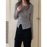 レイヤードラップデザインカーディガン 韓国ファッション | mood in seoul | 詳細画像2 