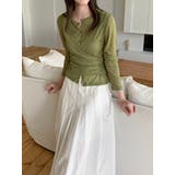 レイヤードラップデザインカーディガン 韓国ファッション | mood in seoul | 詳細画像4 