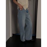 セミワイドデニムパンツ【サックスブルー】韓国ファッション | mood in seoul | 詳細画像4 