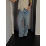 セミワイドデニムパンツ【サックスブルー】韓国ファッション | mood in seoul | 詳細画像7 