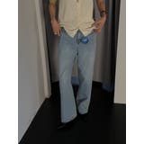 セミワイドデニムパンツ【サックスブルー】韓国ファッション | mood in seoul | 詳細画像8 