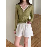 ダブルボタンレイヤードＴシャツ 韓国ファッション | mood in seoul | 詳細画像7 