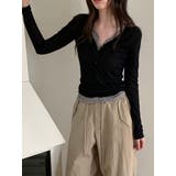 ダブルボタンレイヤードＴシャツ 韓国ファッション | mood in seoul | 詳細画像12 