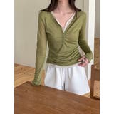 ダブルボタンレイヤードＴシャツ 韓国ファッション | mood in seoul | 詳細画像1 