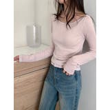 ボートネックパステルリブＴシャツ 韓国ファッション | mood in seoul | 詳細画像8 