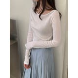 ボートネックパステルリブＴシャツ 韓国ファッション | mood in seoul | 詳細画像11 