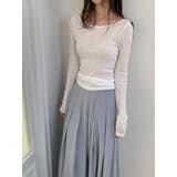 ボートネックパステルリブＴシャツ 韓国ファッション | mood in seoul | 詳細画像12 