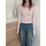 ボートネックパステルリブＴシャツ 韓国ファッション | mood in seoul | 詳細画像15 