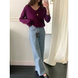 ストライプデニムパンツ 韓国ファッション | mood in seoul | 詳細画像2 