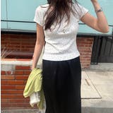 フラワーレースコットンＴシャツ 韓国ファッション | mood in seoul | 詳細画像5 