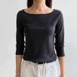 ボートネック7分袖Ｔシャツ 韓国ファッション | mood in seoul | 詳細画像7 