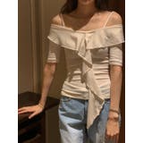 オフショルフリルTシャツ　韓国ファッション | mood in seoul | 詳細画像9 